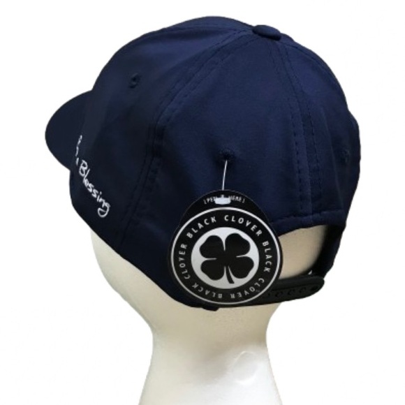 Black Clover Tony Robbins Blessed Live Lucky Hat Baseball Cap Navy Blue New - Picture 5 of 16